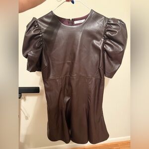 Brown leather dress